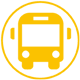 Icon eines Schulbusses in einem Kreis